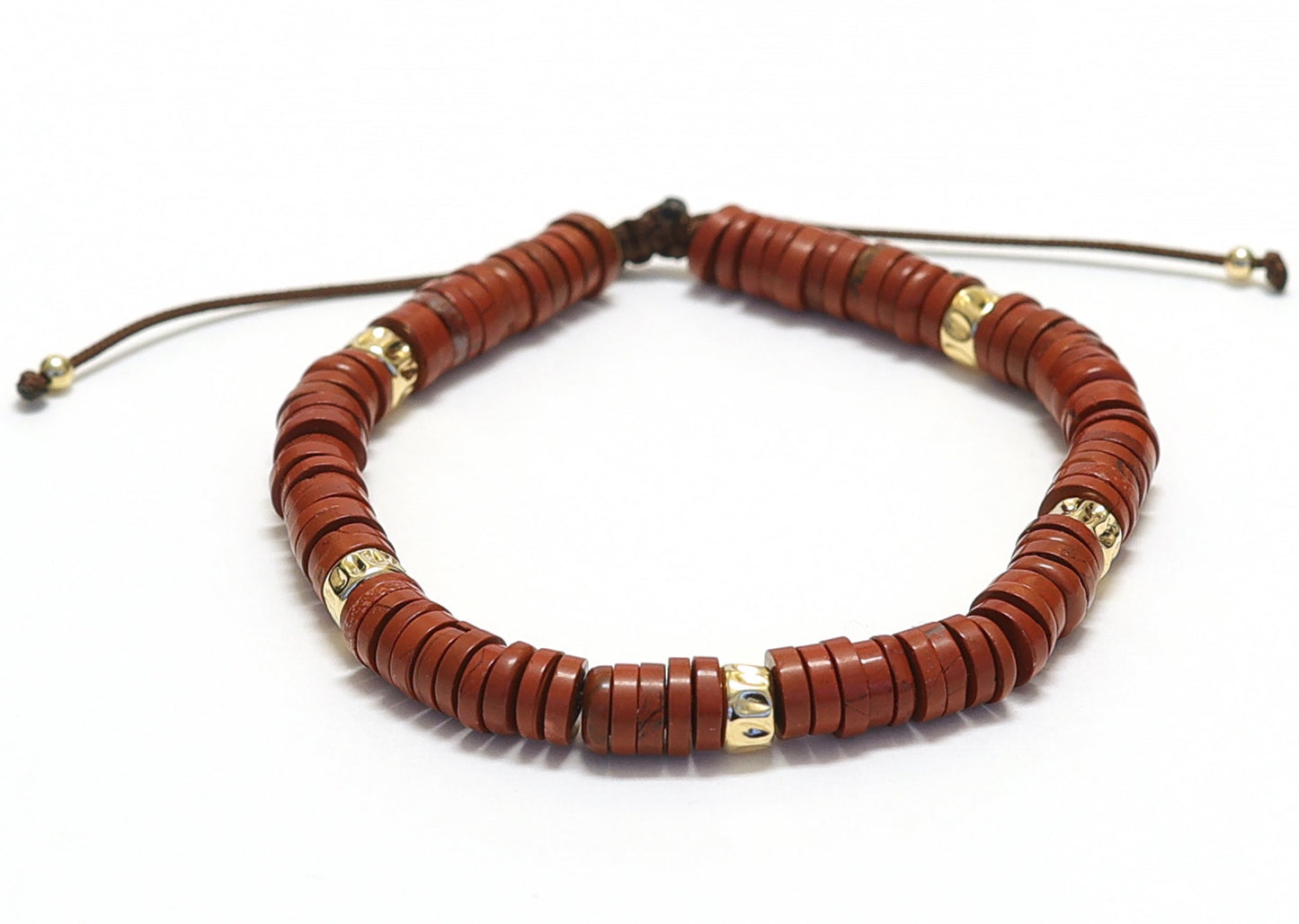 bracelets unisexe en pierre de jaspe, réglable