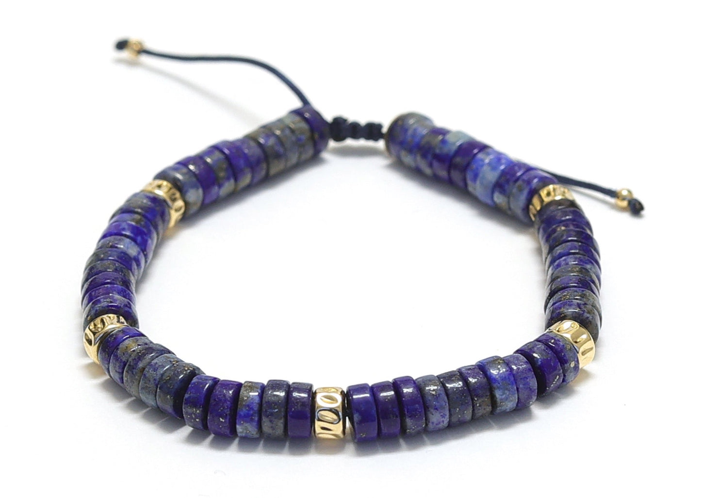 Bracelet unisexe réglable en pierre de Lapis Lazuli