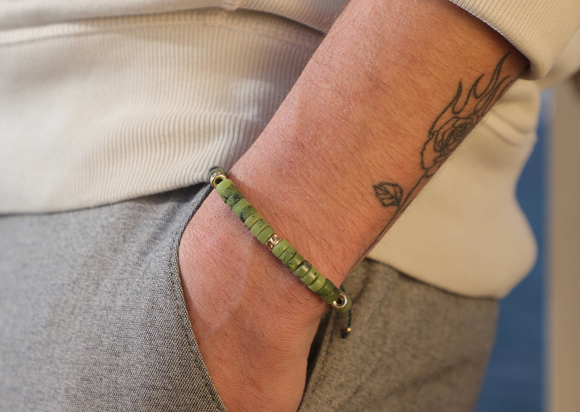 Bracelets unisexe en jade, adaptable