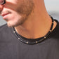 Collier Unisexe réglable collection Caroline en pierre d'Onyx
