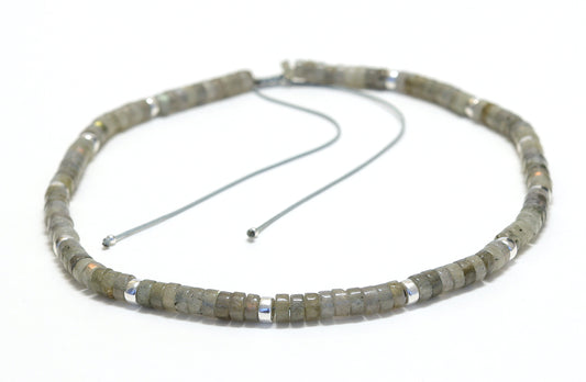 Collier Unisexe réglable collection Caroline en pierre de Labradorite