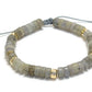 Bracelet unisexe en pierre de labradorite, réglable