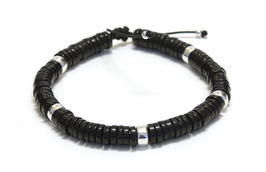 Bracelet unisexe réglable en pierre d'Onyx