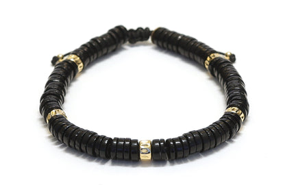 Bracelet unisexe réglable en pierre d'Onyx