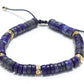 Bracelet unisexe réglable en pierre de Lapis Lazuli