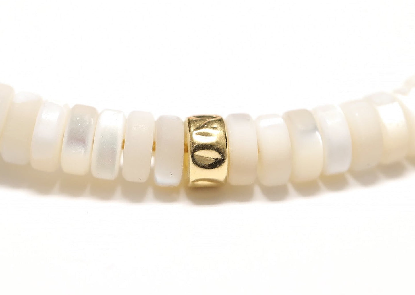 Bracelet unisexe réglable en pierre de nacre