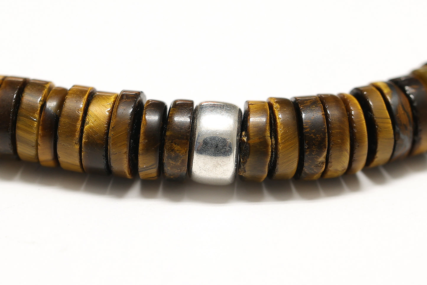 Bracelet unisexe réglable en pierre d'oeil de tigre